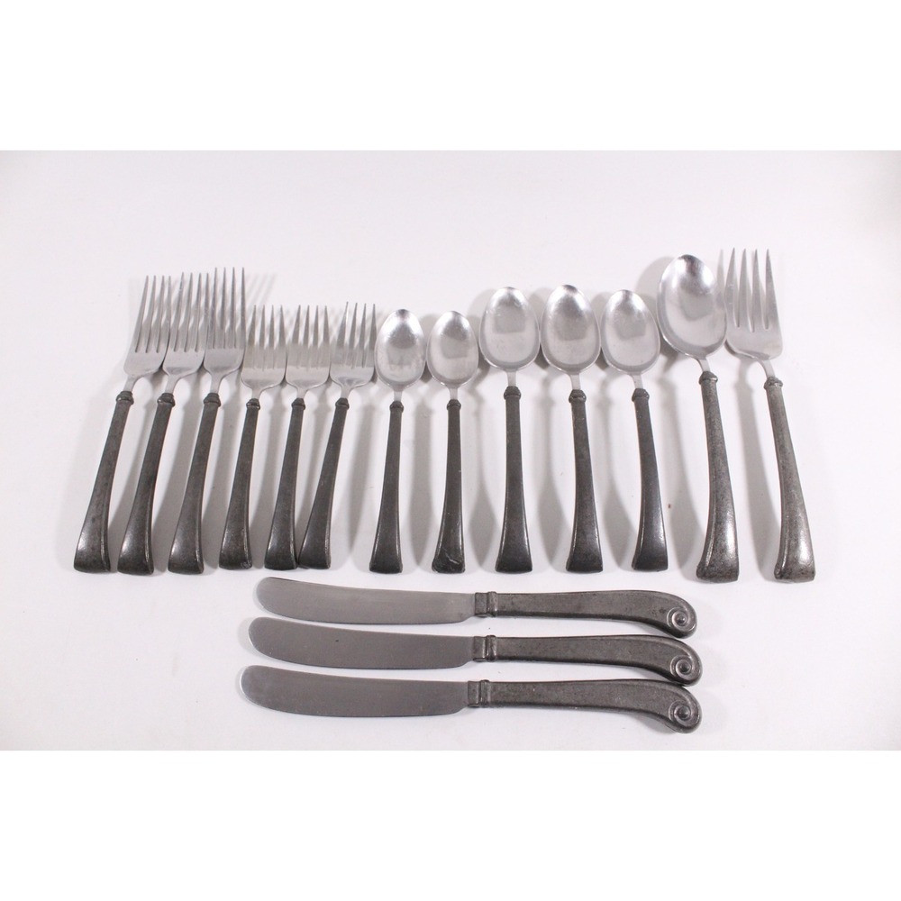 International Silver pewter flatware Northford 16 Pieces‎